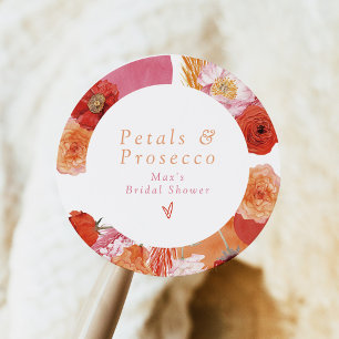 Sticker Rond Pétales florales brillantes MAX et Fête des mariée