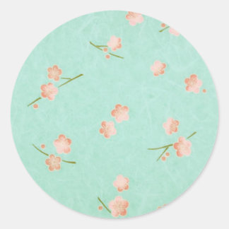 Sticker Rond Pétales molles Pêche & Aqua