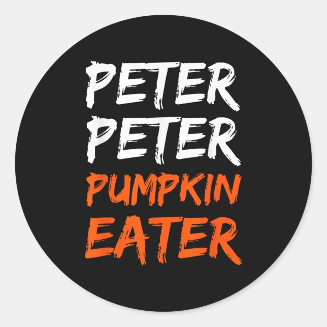 Sticker Rond Peter Citrouille Costume Mangeur Halloween (Devant)