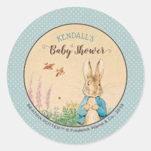 Sticker Rond Peter Rabbit Baby shower garçon
