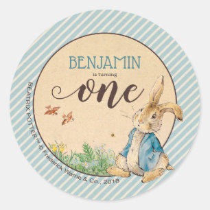 Sticker Rond Peter Rabbit Premier anniversaire du bébé