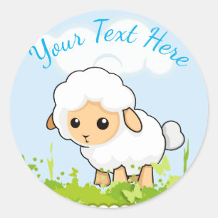 Sticker Rond Petit Agneau Cutest