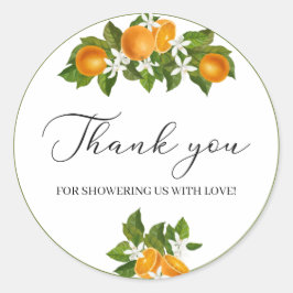 Sticker Rond Petit baby shower d'aquarelle mignon merci