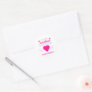 Sticker Rond Petit Baby shower de coeur