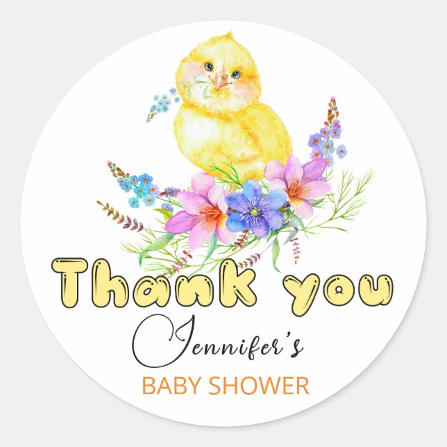 Sticker Rond Petit Baby shower en brique (Devant)