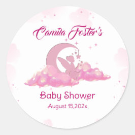 Sticker Rond Petit Baby shower Fairy Rose