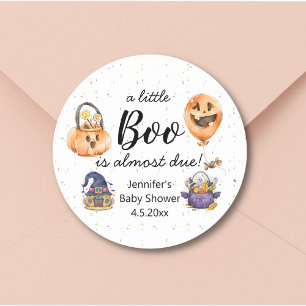 Sticker Rond petit bol, baby shower d'halloween d'aquarelle mig