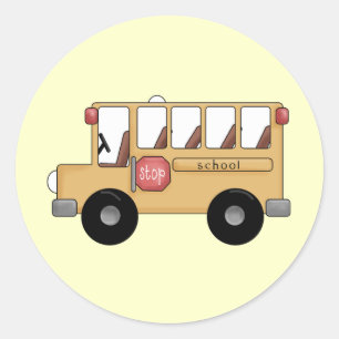 Sticker Rond Petit bus scolaire