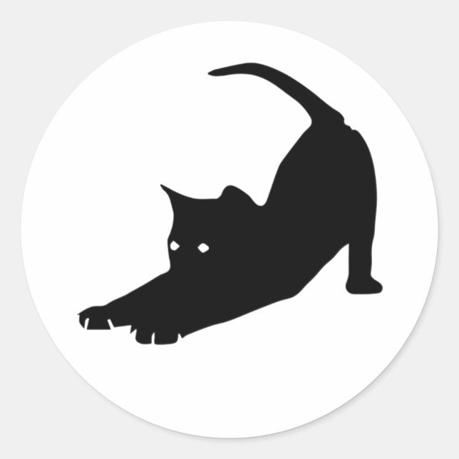 Sticker Rond Petit chat noir (Devant)