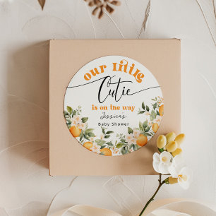 Sticker Rond Petit chou est en route baby shower