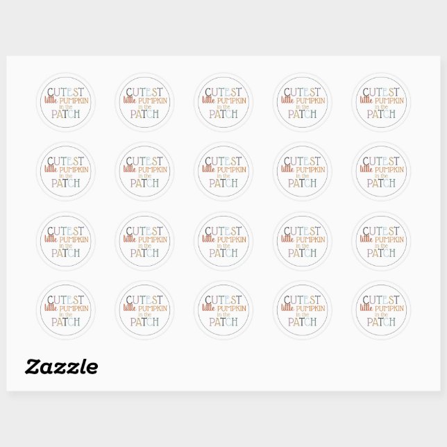 Sticker Rond Petit Citrouille (Feuille)