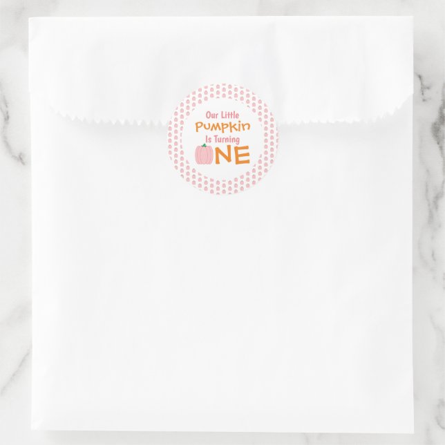 Sticker Rond Petit Citrouille 1er anniversaire (Sac)