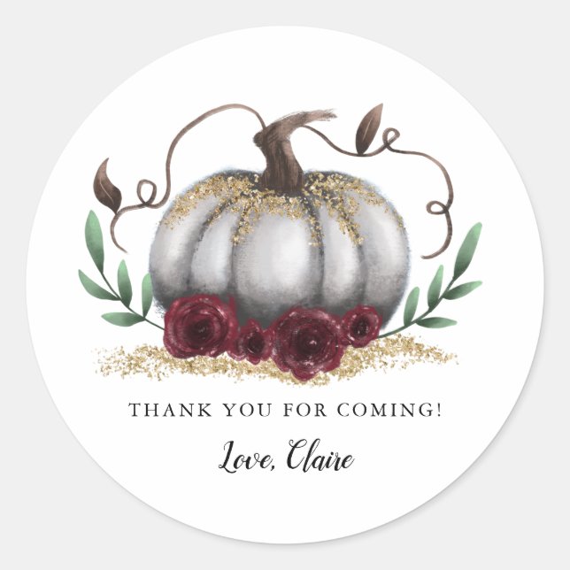 Sticker Rond Petit Citrouille Gold Bourgogne (Devant)