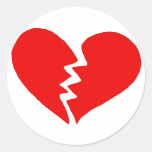 Sticker Rond Petit Coeur brisé