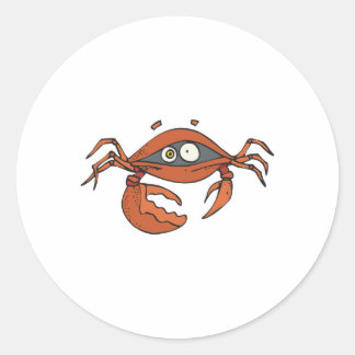 Sticker Rond petit crabe effrayé