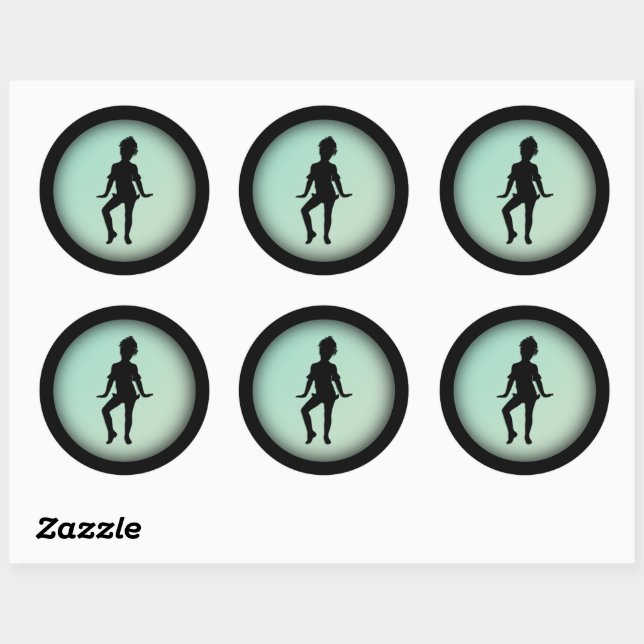 Sticker Rond Petit Danseur Vert (Feuille)