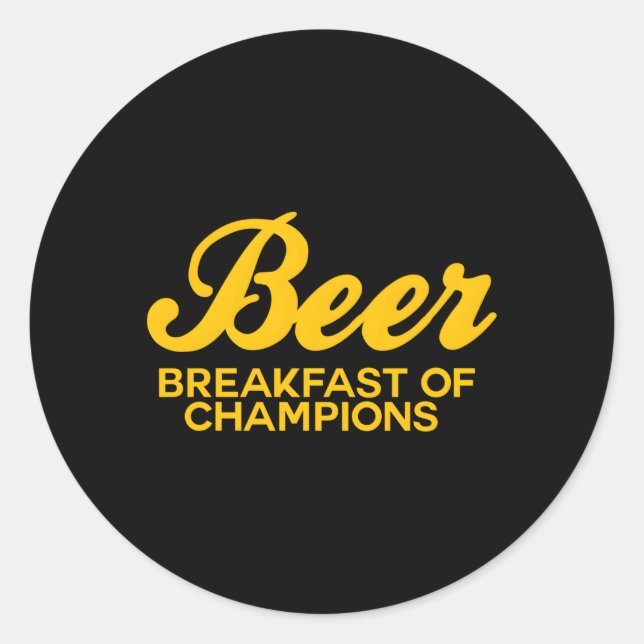Sticker Rond Petit-Déjeuner De Champions Inspiré (Devant)