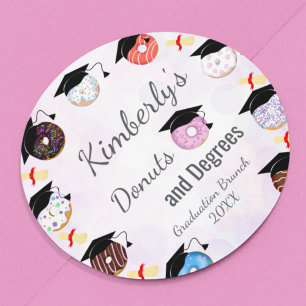 Sticker Rond Petit déjeuner de fin d'études Donuts et Diplômes