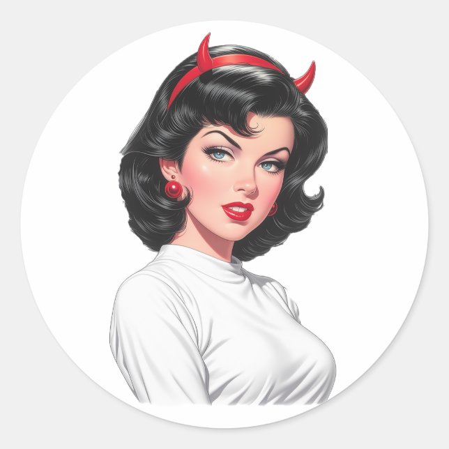 Sticker Rond Petit Diable (Devant)