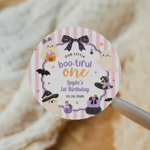 Sticker Rond Petit Fantôme Mignon Halloween 1er Anniversaire