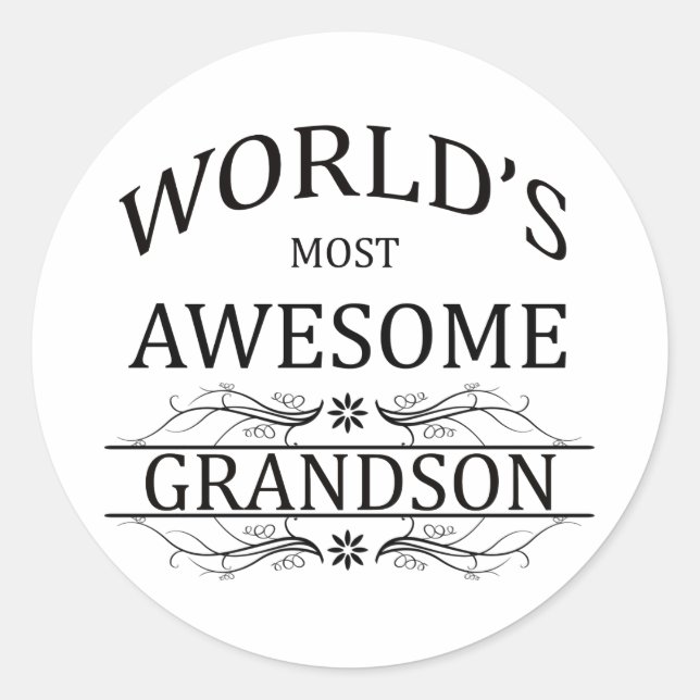 Sticker Rond Petit-fils le plus génial du monde (Devant)