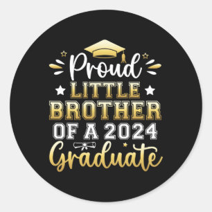 Sticker Rond Petit Frère D'Un Diplômé Supérieur De 2024