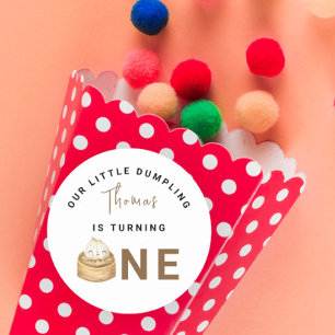 Sticker Rond Petit gâteau chinois pour la première fête d'anniv
