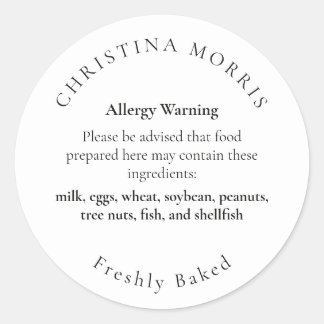 Sticker Rond Petit Gâteau de Boulangerie Personnalisé Alerte Al