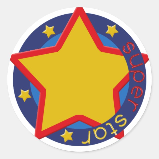 Sticker Rond Petit gâteau superbe Topper/autocollant d'étoile (Devant)