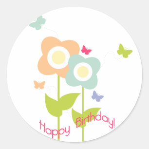 Sticker Rond Petit gâteau Topper/autocollant d'anniversaire de