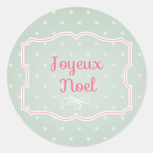 Sticker Rond Petit gâteau Topper/autocollant de Joyeux Noel