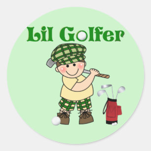 Sticker Rond Petit Golfeur
