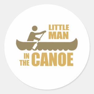 Sticker Rond Petit homme dans le canoë