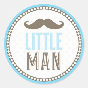 Sticker Rond Petit Homme Moustache bébé