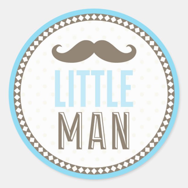 Sticker Rond Petit Homme Moustache bébé (Devant)