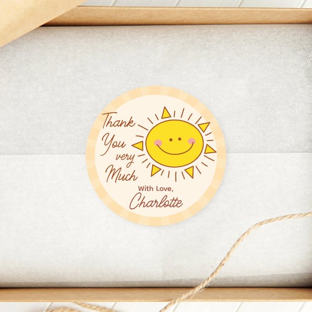 Sticker Rond Petit Merci Baby shower soleil très beaucoup (Créateur téléchargé)