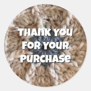 Sticker Rond Petit Merci pour l'Achat de Fond Crochet Entrepris