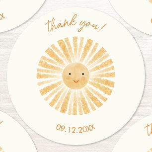 Sticker Rond Petit Merci solaire