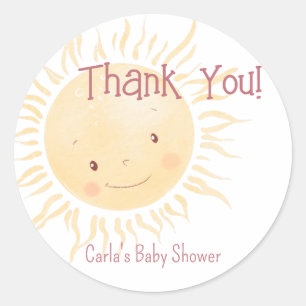 Sticker Rond Petit Merci Thème Sunshine