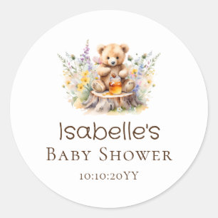 Sticker Rond Petit Miel en Route Livres pour Baby Shower