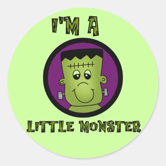 Sticker Rond Petit Monster Halloween Tshirts et cadeaux (Devant)