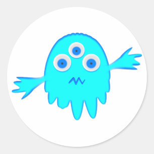 Sticker Rond Petit monstre radioactif