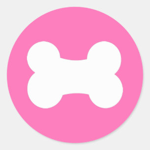 Sticker Rond Petit os Hot rose 1,5 pouces