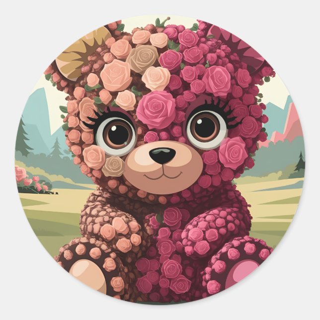 Sticker Rond petit ours (Devant)