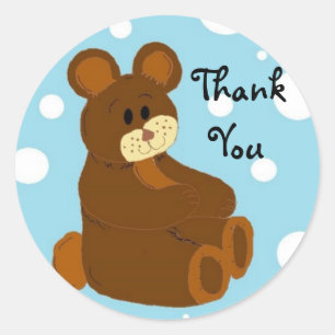 Sticker Rond Petit Ours Merci