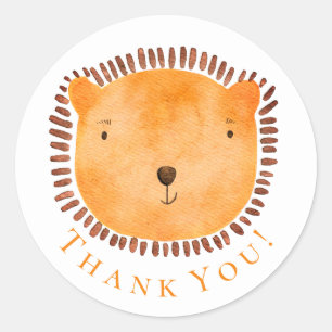 Sticker Rond Petit ours mignon et lunatique