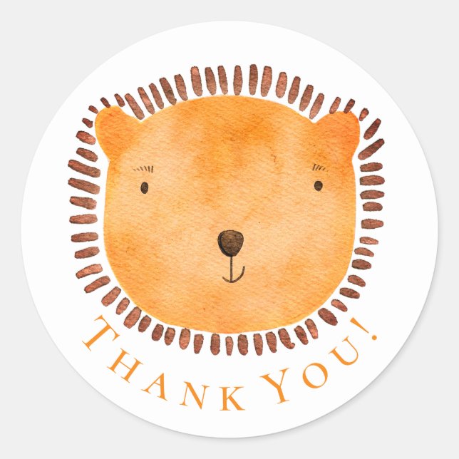 Sticker Rond Petit ours mignon et lunatique (Devant)
