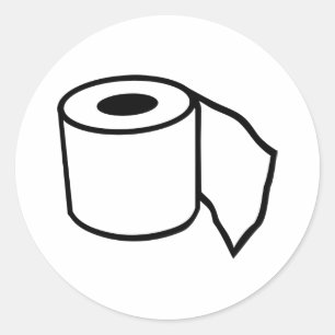 Sticker Rond Petit pain de papier hygiénique