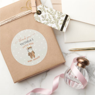 Sticker Rond Petit Reindeer Baby shower d'hiver de Noël
