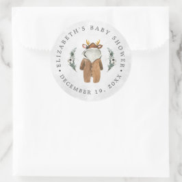 Sticker Rond Petit renne | Baby shower de Noël Favoriser